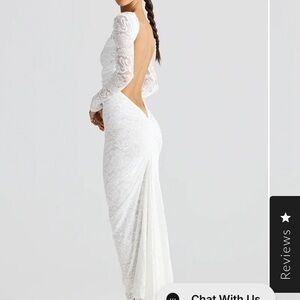 Chic Backless White Lace Dress